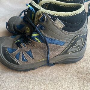 Merrell Hiking Boots Boys 12.5 M  Capra Mid WTPF Waterproof Gray Blue Lace Up